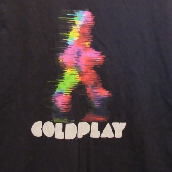 Coldplay T-Shirts Lot of 2 Viva La Vida 2009 Tour Blurred Man Black Size Medium - Picture 4 of 11